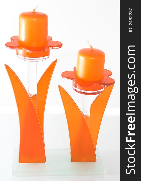 Couple of a candle-holders isolated