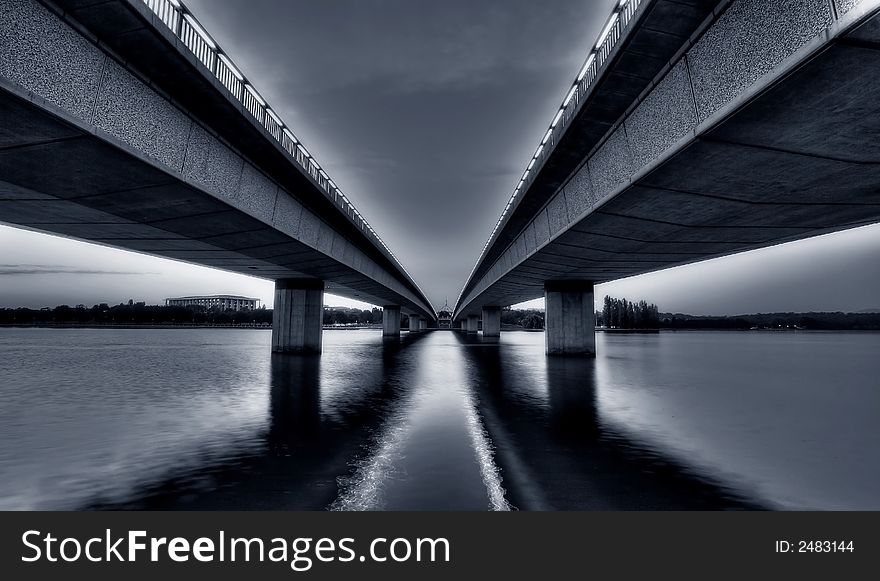 Commonwealth Avenue Bridge over Lake Burley Griffin in Canberra.