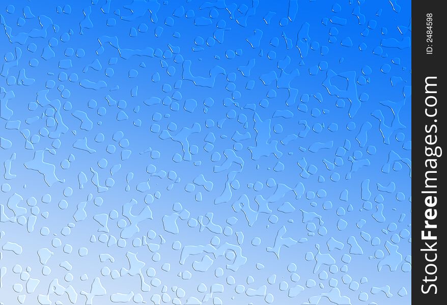 A blue background made of water drops