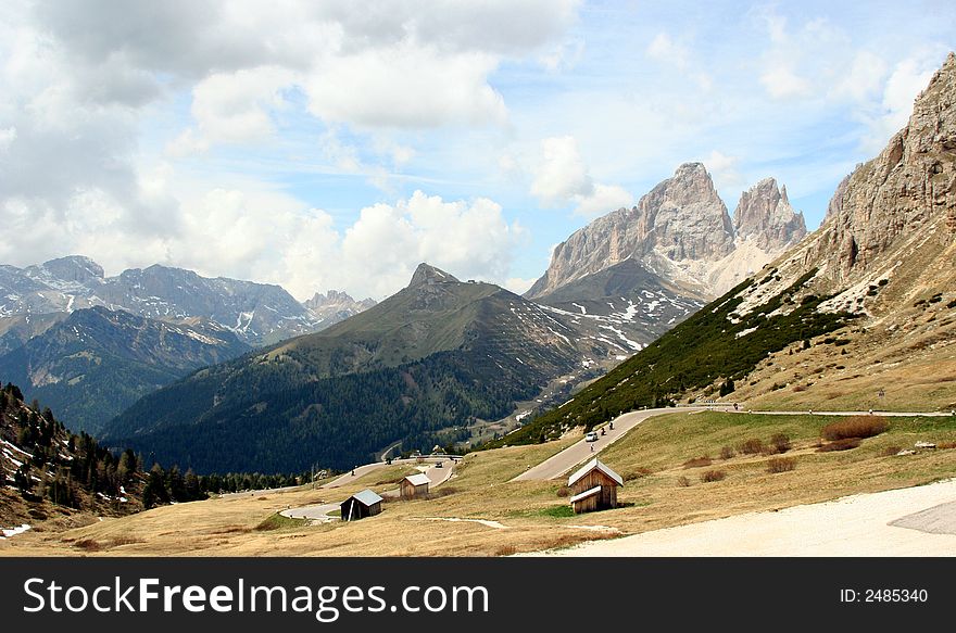 Passo pordoi - Sella mountain group - Dolomiti in Italy