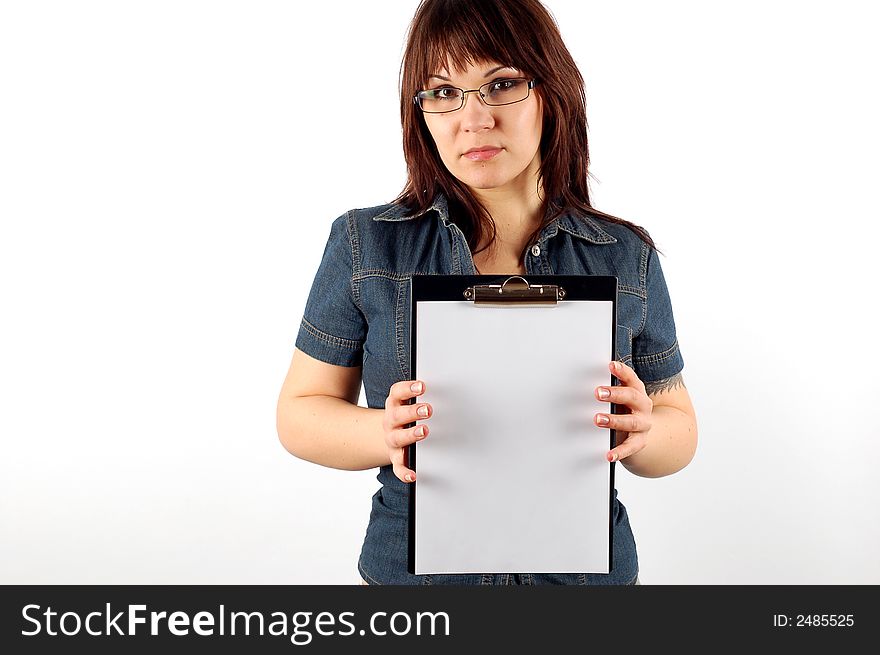 Woman Holding Clipboard 9