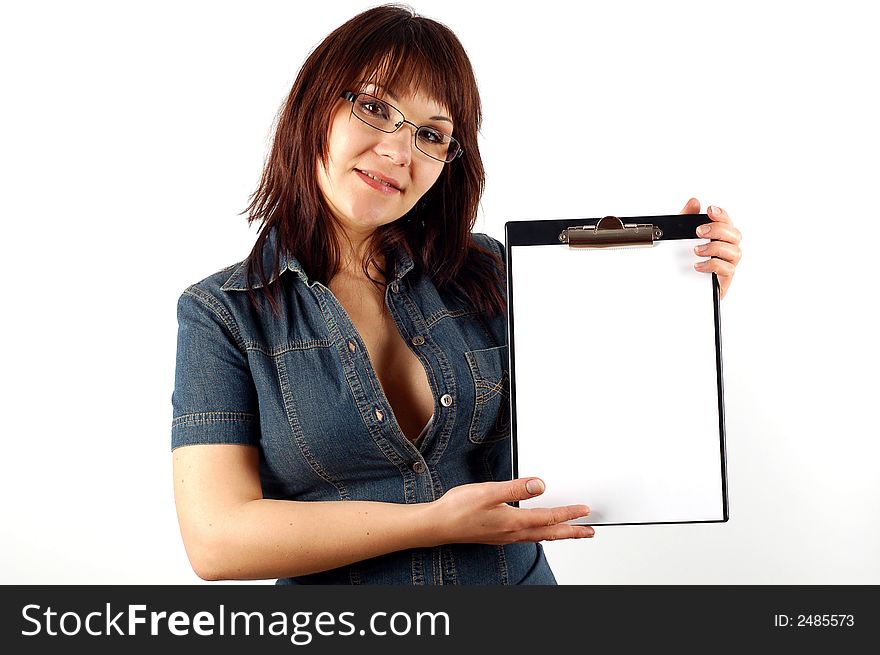 Woman Holding Clipboard 9