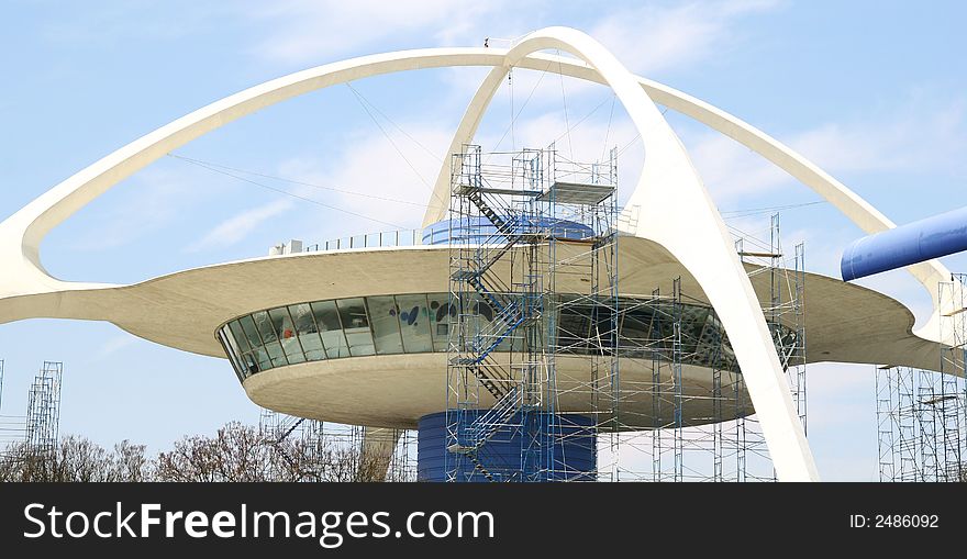 Construction of new tower at a metropolitan airport. Construction of new tower at a metropolitan airport