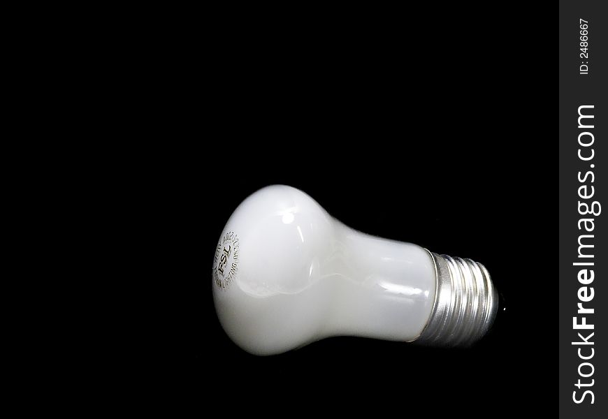 Conventional bulb shot in black background. Conventional bulb shot in black background