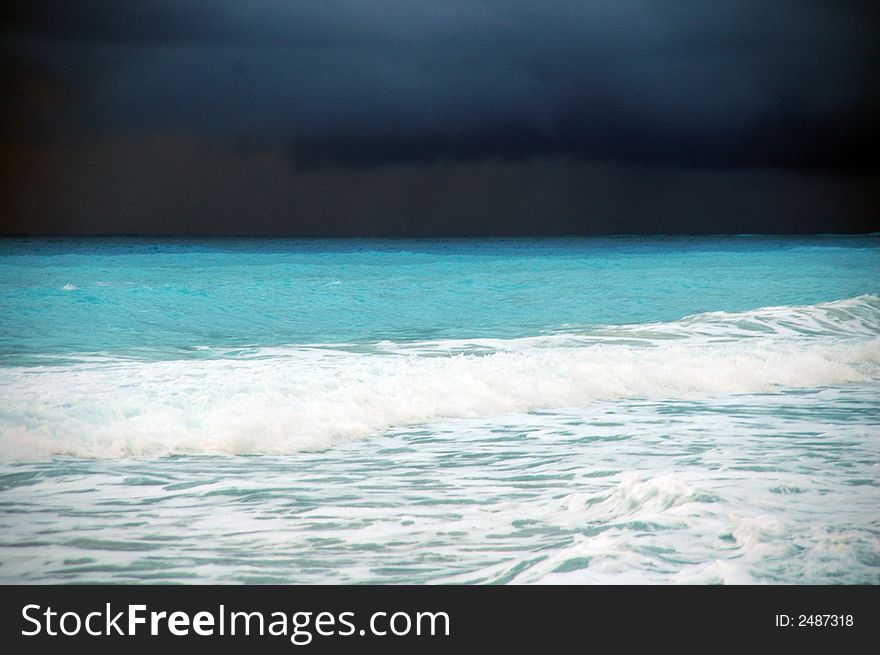 Beach in mexico, storm and rain is coming. Beach in mexico, storm and rain is coming