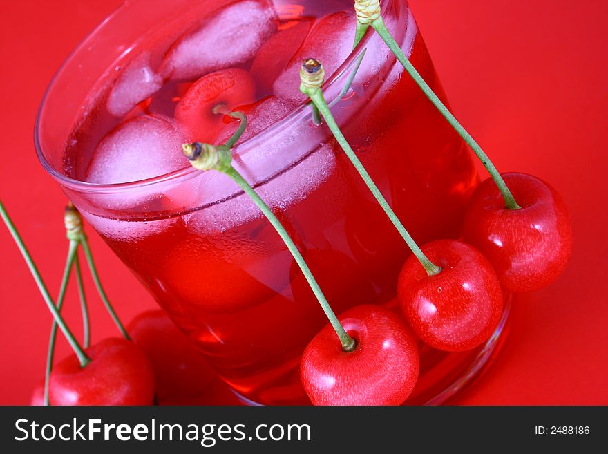 Cherry-red fruits,red juice. Cherry-red fruits,red juice.