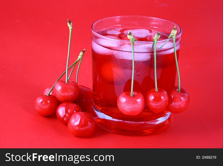 Cherry-red fruits,red juice. Cherry-red fruits,red juice.
