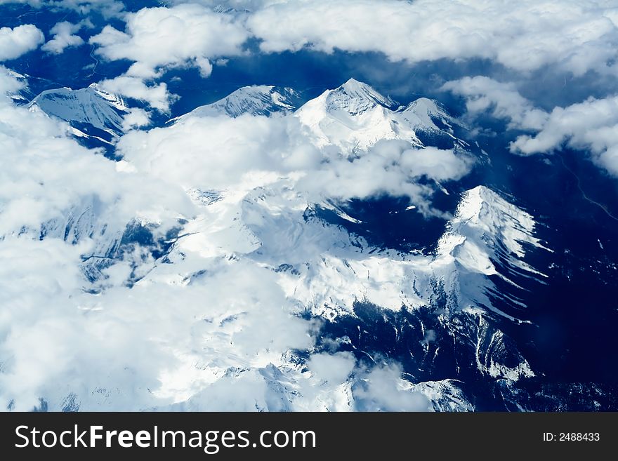 Rocky mountains aerial, North America