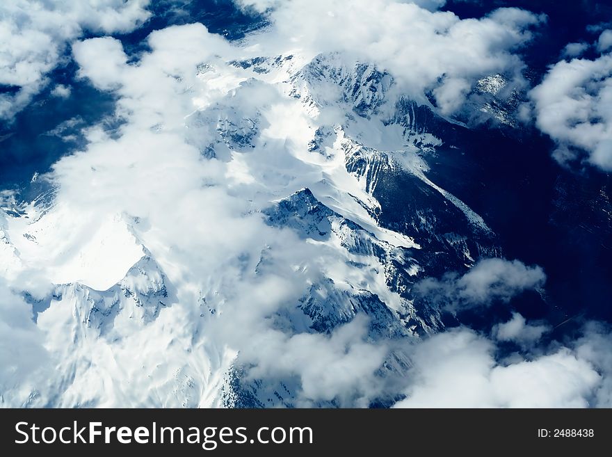 Rocky Mountains aerial view, North America