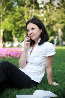 Girl Talking On The Phone Stock Photography