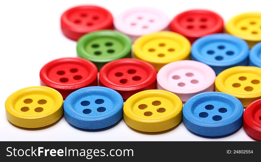 Close up of many colorful buttons