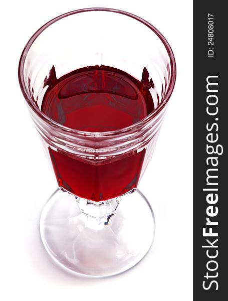 Glass of red wine on a white background. Glass of red wine on a white background.