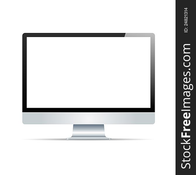 Modern LCD Monitor. Vector