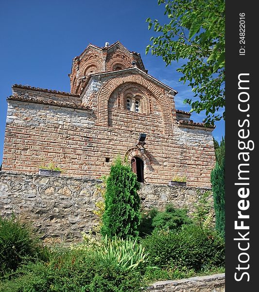 Church St. John/Jovan Kaneo at the top of the hill in Ohrid lake, Macedonia