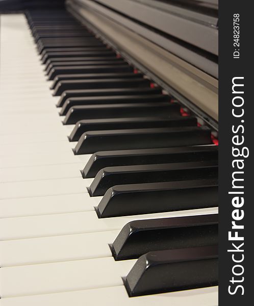 Piano Keys Perspective Closeup