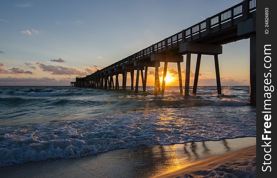 Sunset on the white beaches of Mexican Gulf. Sunset on the white beaches of Mexican Gulf