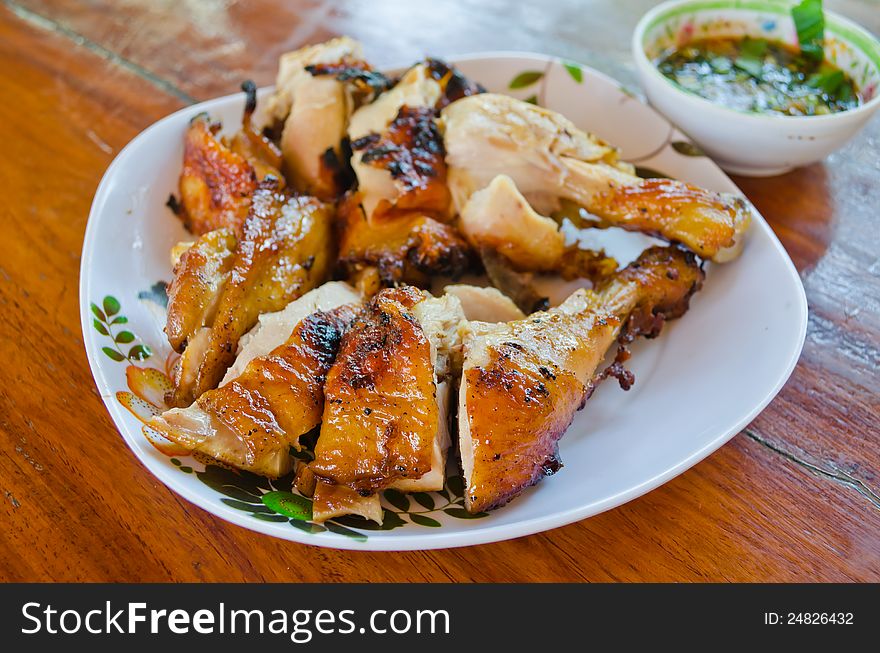 Grilled Chicken On Table
