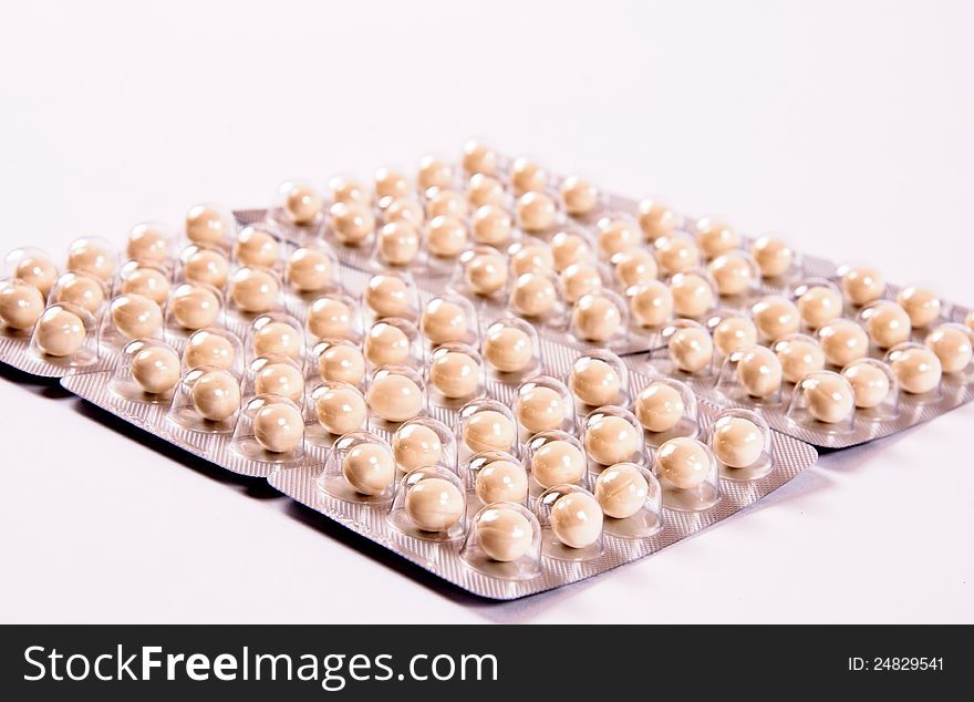 Pills isolated on the white