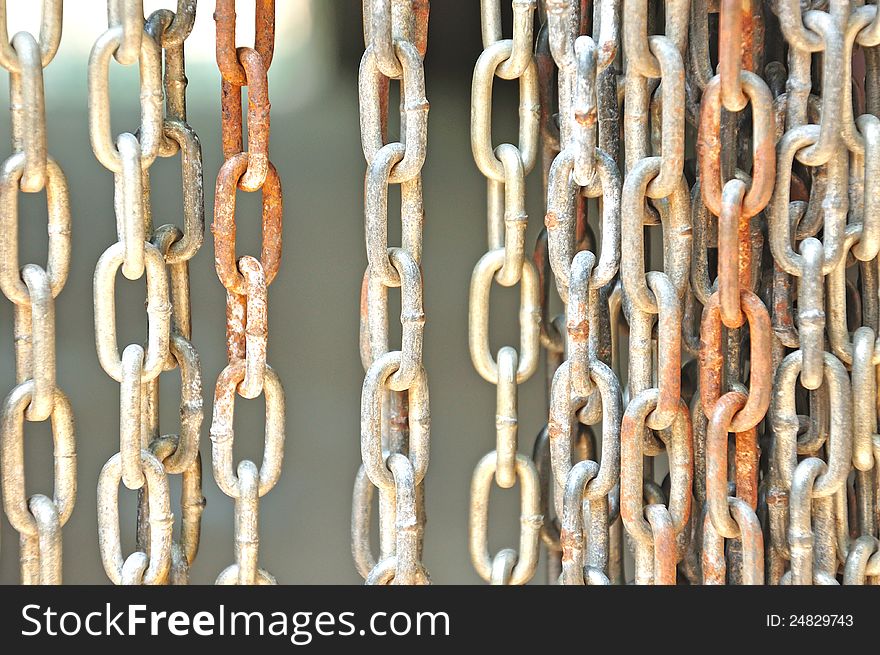 Rusty steel chain, texture background