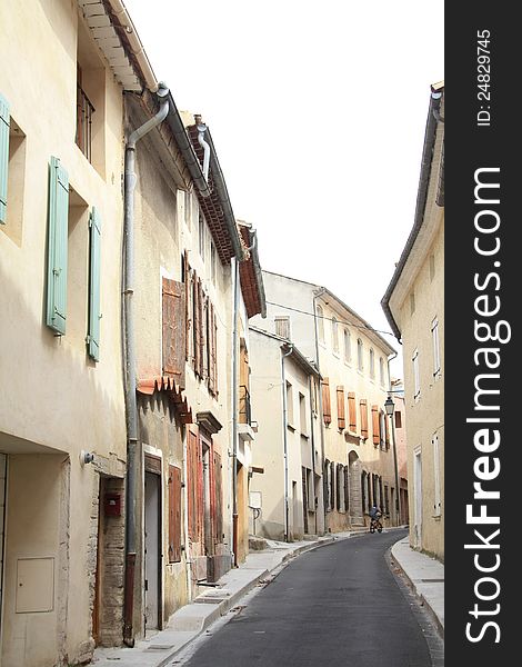 Narrow street in a small village in the Provence, France. Narrow street in a small village in the Provence, France