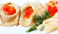 Pancakes With Red Caviar Stock Images Pancakes With Red Caviar Stock Images