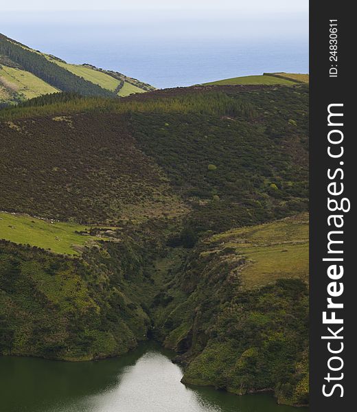 Lagoa Funda (deep laggon) in Flores island, Azores. Lagoa Funda (deep laggon) in Flores island, Azores