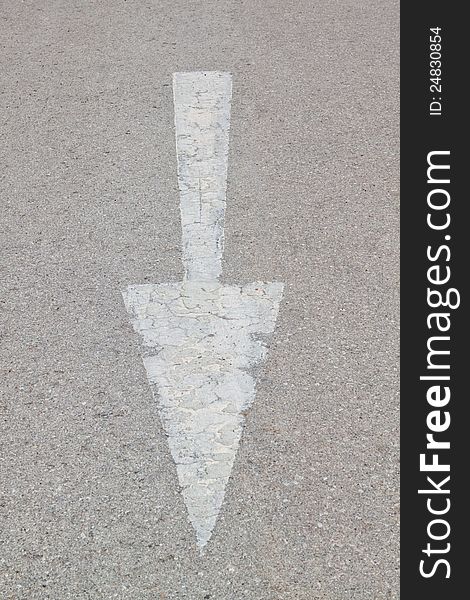 Arrow shows the direction of the road. Arrow shows the direction of the road.
