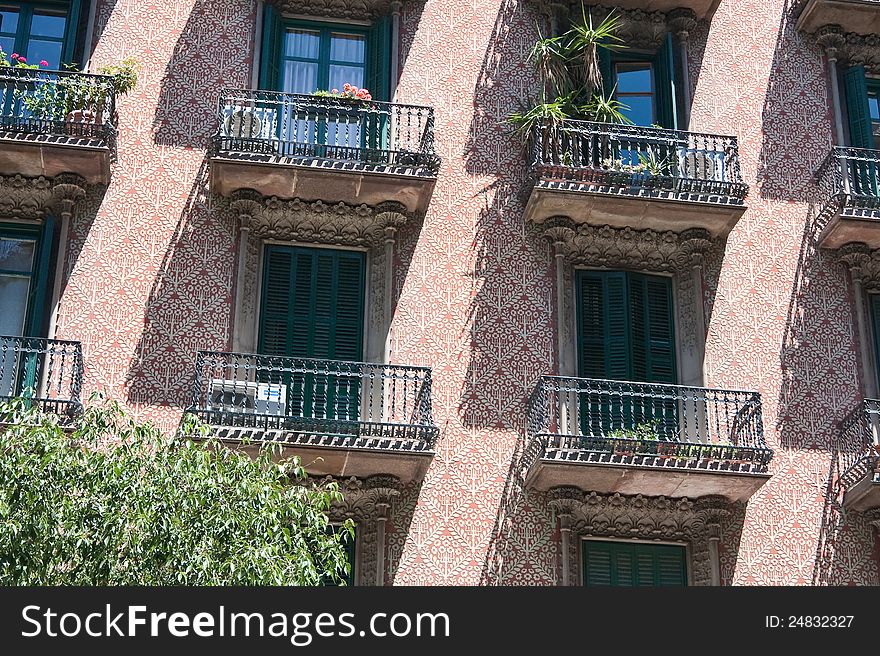 Detail of the building, Barcelona, Spain