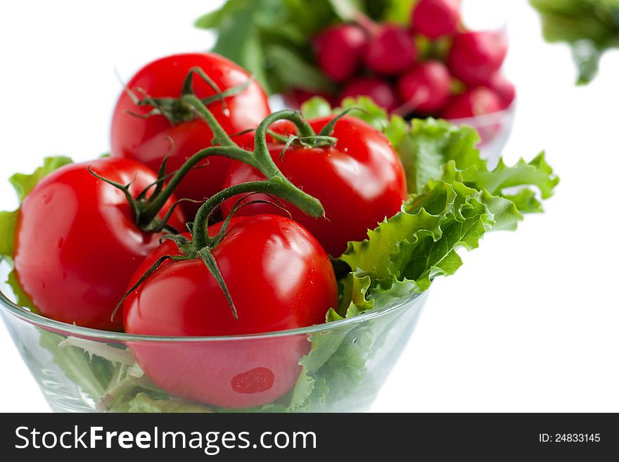 Tomatoes in a salad bowl