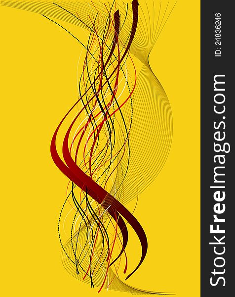 Abstract designs on yellow background. Abstract designs on yellow background
