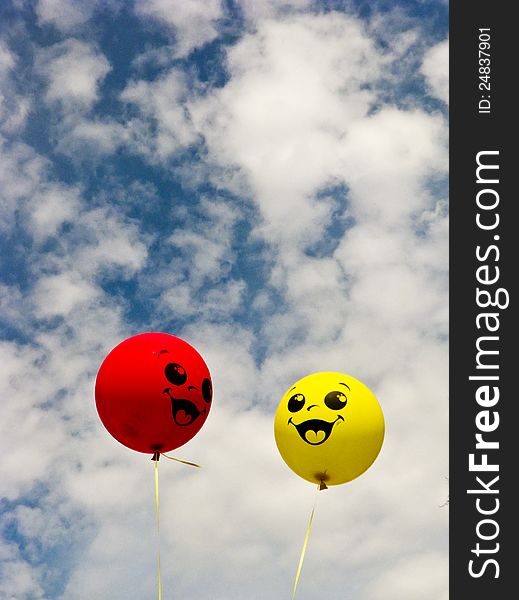 Colour balloons against the sky