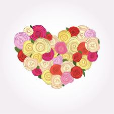 Heart Of Roses Stock Photography