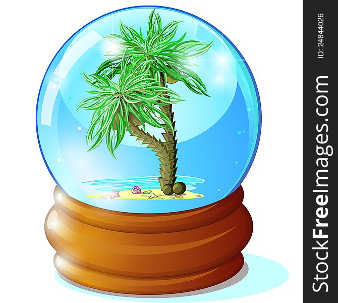 Palms in glass ball