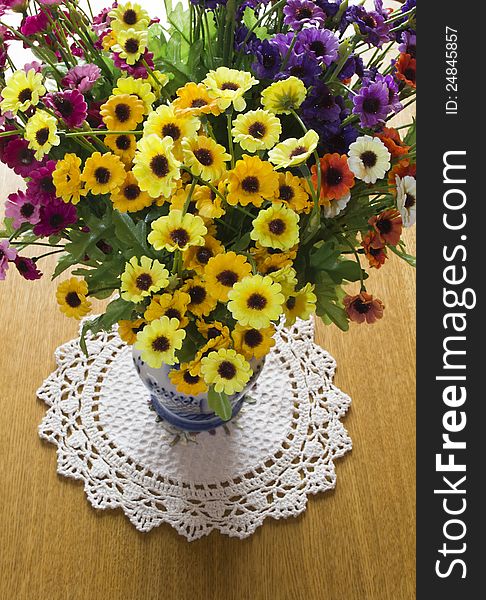 Bouquet of artificial field of flowers