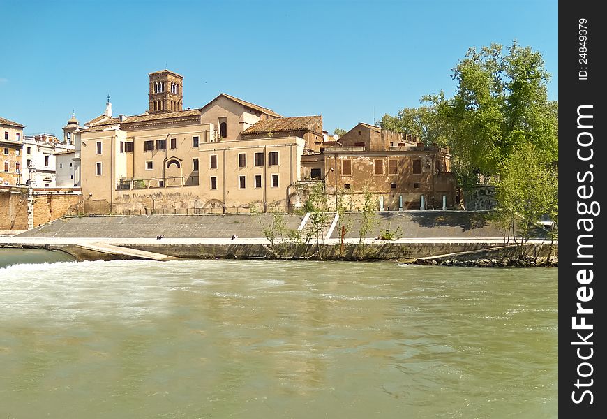 Ancient Island On Tiber River