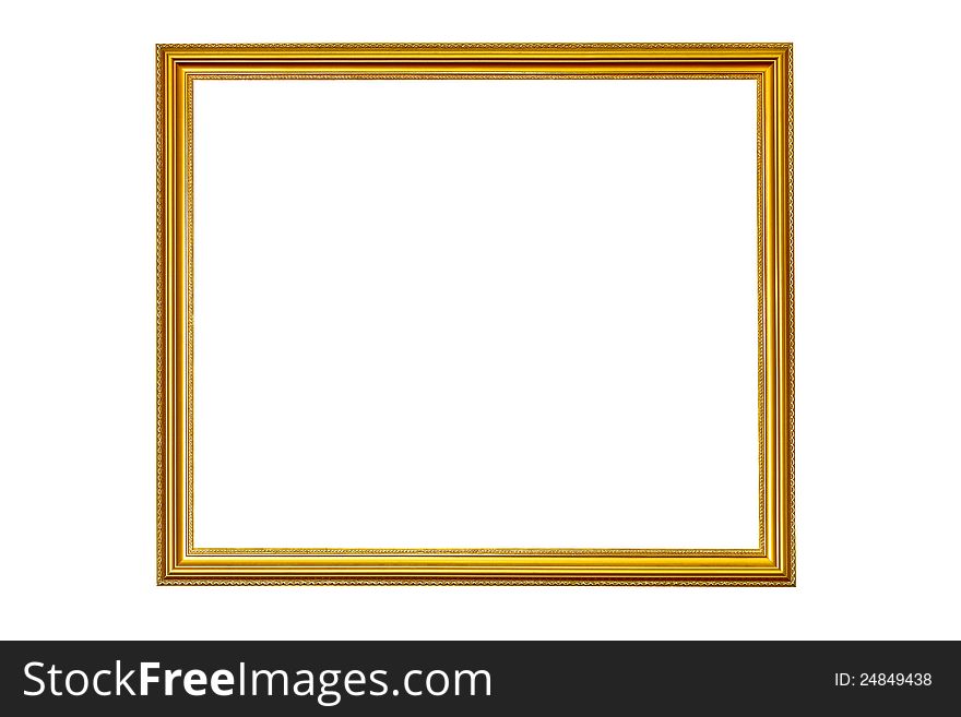 Gold picture frames. A beautiful pattern. On a white background. Gold picture frames. A beautiful pattern. On a white background