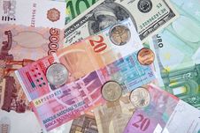 Banknotes And Coins Royalty Free Stock Photo