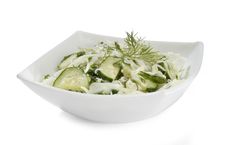 Salad With Cabbage And Cucumbers Royalty Free Stock Image