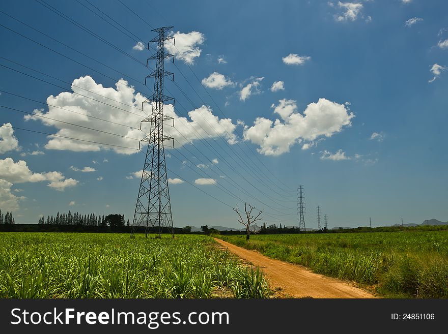 Power line of power station