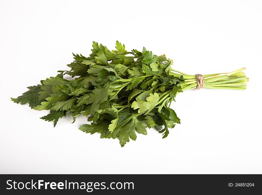 Bunch of parsley on white