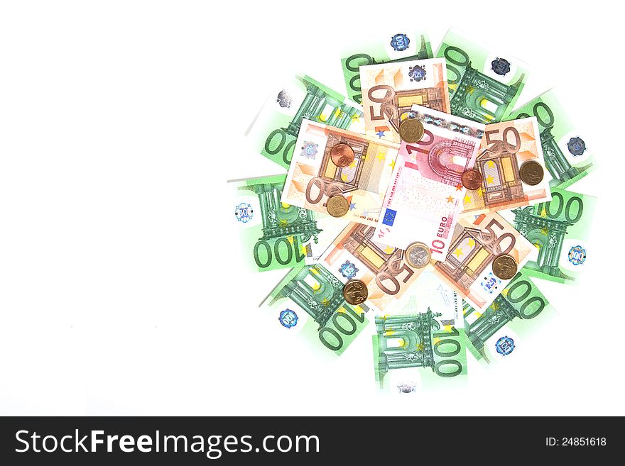 Colorful  World Paper Money and coins background. Colorful  World Paper Money and coins background
