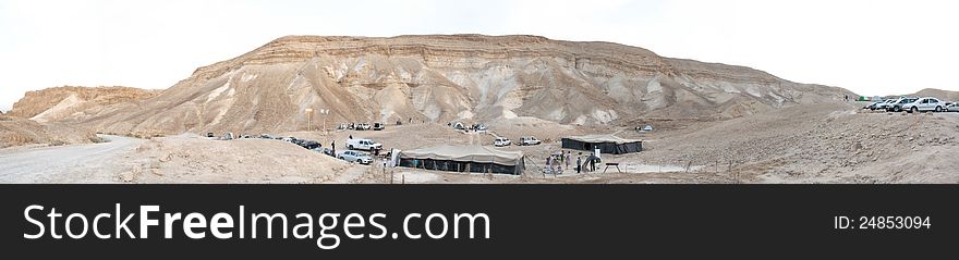 Israel travel and tourism in desert camping site