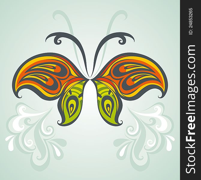 Abstract vector background. Vector butterfly. Abstract vector background. Vector butterfly