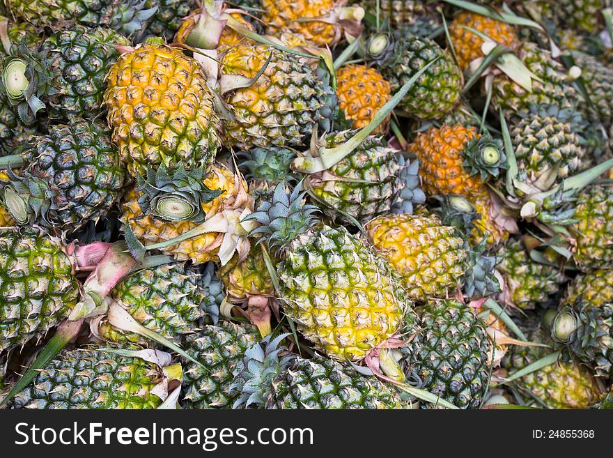 Stack of pineapple use as background
