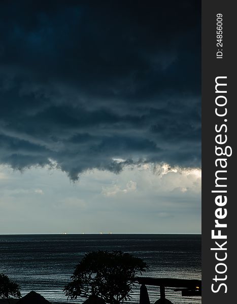 Dark Cloud before the storm at the beach