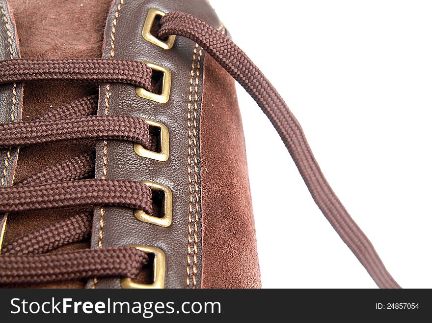 Man's shoe on a white background. Man's shoe on a white background.