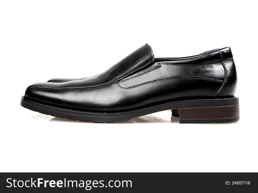 Black man's shoes on a white background. Black man's shoes on a white background.
