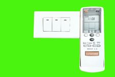 Electric Switch And Air Conditioner Remote Stock Photo Electric Switch And Air Conditioner Remote Stock Photo