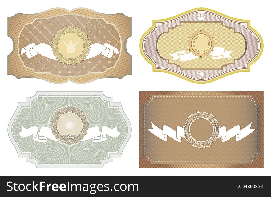 Vector set of vintage framed ornate labels.