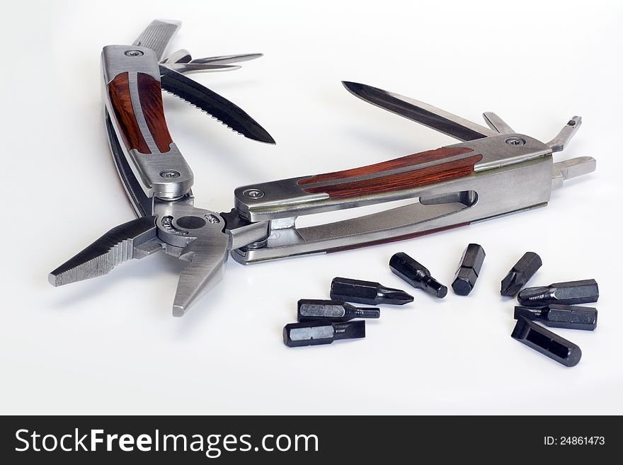 Combination pliers for everyday use with bits. Combination pliers for everyday use with bits